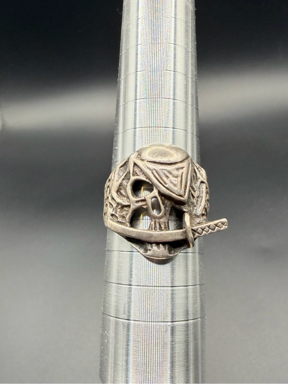 Vintage Sterling Silver 925 Pirate Biker Ring Size 11 Jewelry Chunky Tested